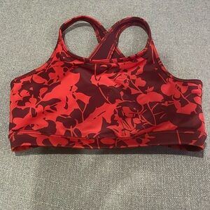 Zella London Roison Camo Burgundy Sport Bra